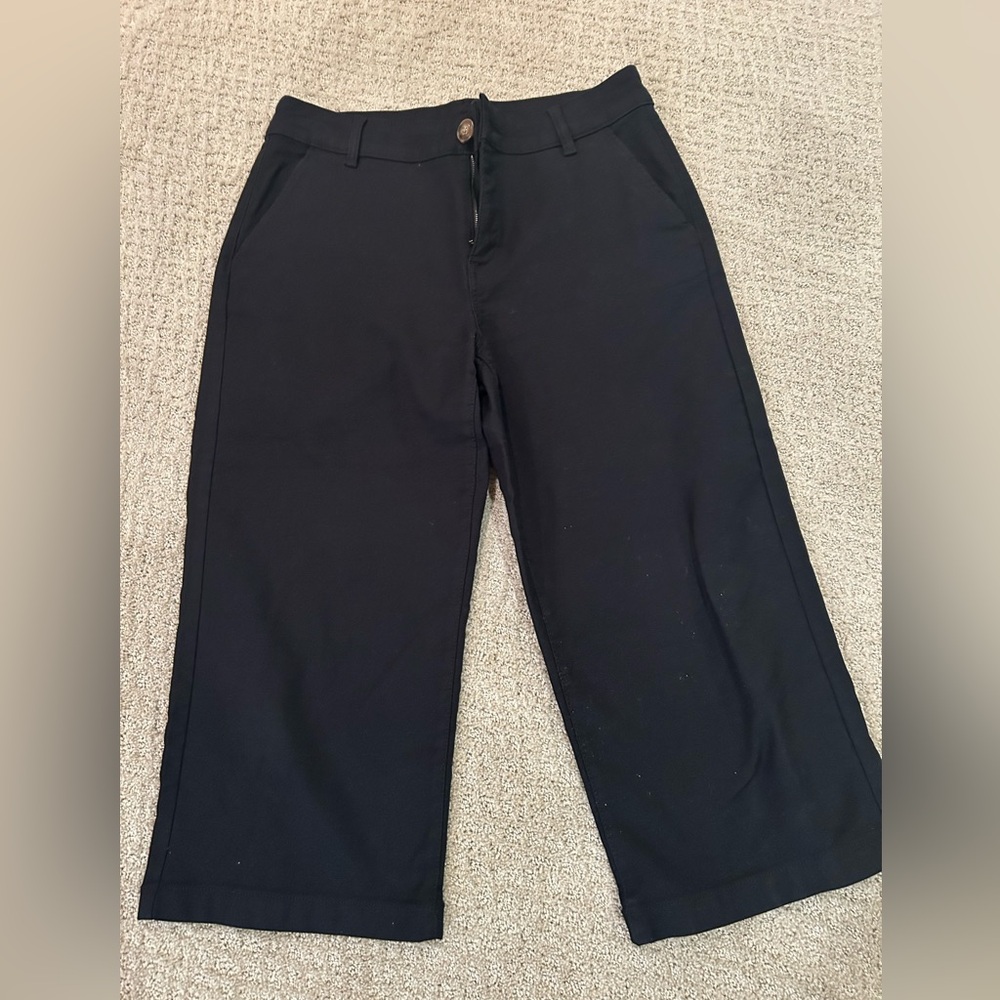 Style & Co Black Wide-Leg Cropped Pants - 14P